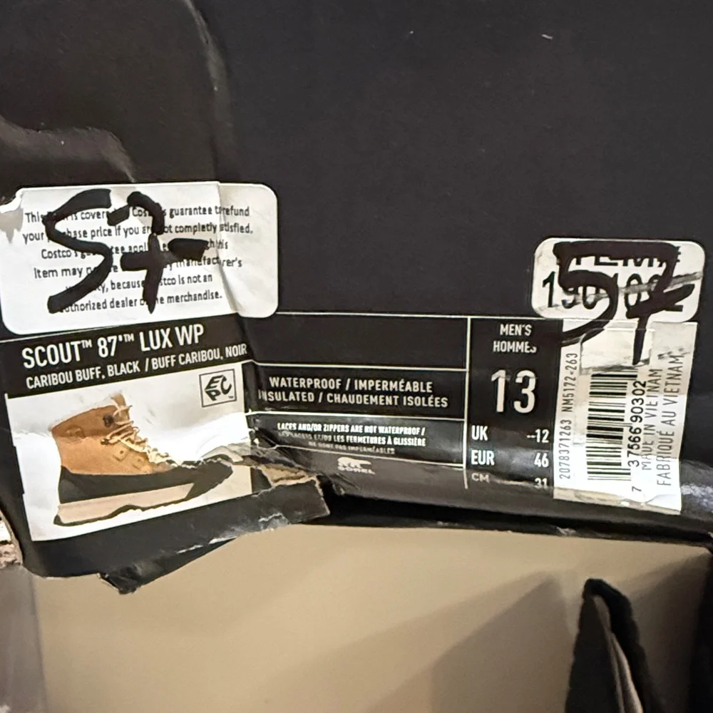 Brand‎ new Sorel Men's Scout 87' Lux Waterproof Boot Size 13